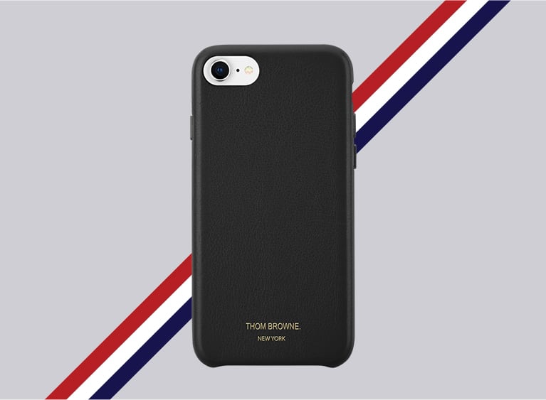 THOM BROWNE X CASETIFY Leather iPhone Case - CASETiFY